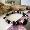 Pulsera unisex de Turmalinas sandía y negras, con separadores de acero. 3