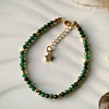 Pulsera femenina creada con Aventurinas verdes facetadas 1