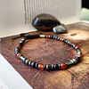 Pulsera ajustable unisex creada con Cornalinas, Obsidiana dorada, Ónix negro mate y Hematitas 2