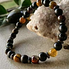 Pulsera masculina con Ónix negro mate,Ojo de tigre, Ojo de buey, Ágata vena de dragón y Hematitass 2