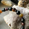 Pulsera masculina con Ónix negro mate,Ojo de tigre, Ojo de buey, Ágata vena de dragón y Hematitass 3