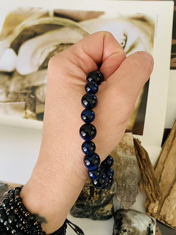 Pulsera masculina creada con Ojo de Gato Azul