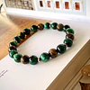 Pulsera unisex creada con piedras de Ojo de tigre y Ojo de gato verde 2