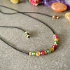 Collar de hilo minimalista con cristales de Jade facetados y enchape de oro 24 K 4