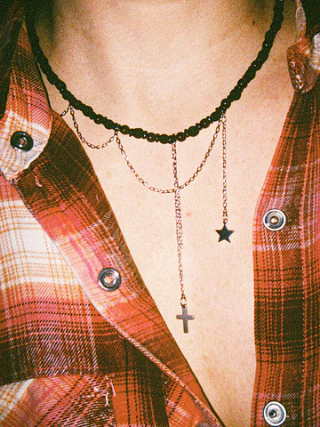 Choker creado con Piedra Volcánica, Granate y Ónix negro mate