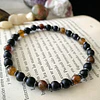 Pulsera masculina con Ágata Vena de Dragón, Ónix negro mate, Shungita y Hematita. 3