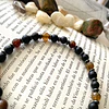 Pulsera masculina con Ágata Vena de Dragón, Ónix negro mate, Shungita y Hematita. 4