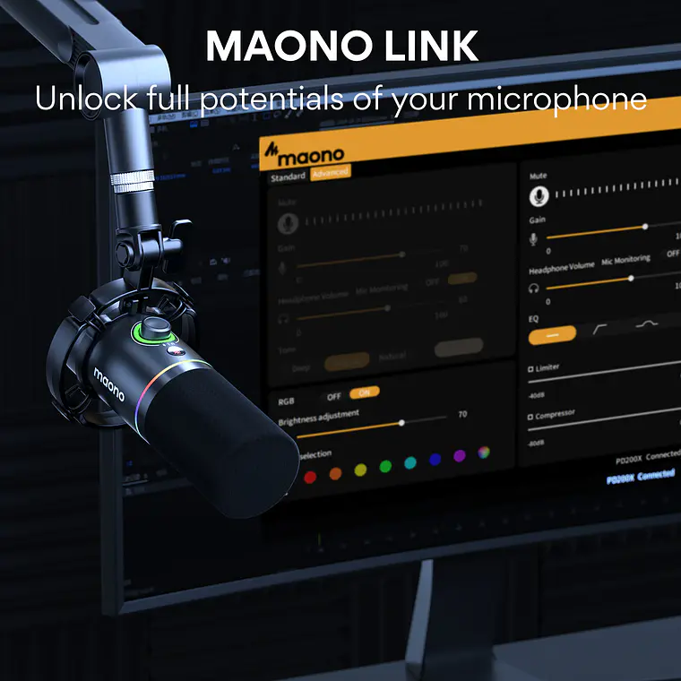 Microfono Dinamico Maono PD200X XLR-USB Para Podcast  8