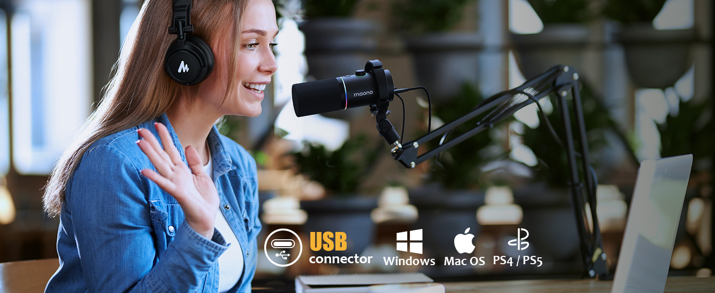 Microfono Dinamico Maono PD200X XLR-USB Para Podcast y Live Streaming 11