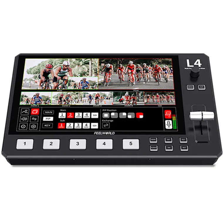 Switcher FeelWorld L4 HDMI/SDI 10.1″ con Pantalla Táctil 1