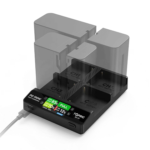 Cargador Múltiple Accsoon TOPRIG 100W - Para Baterías NP-F