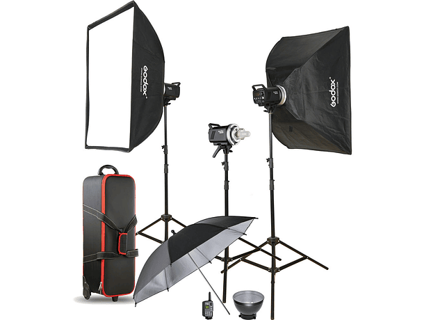 Kit Flash de Estudio Godox MS300 - 3 x 300W