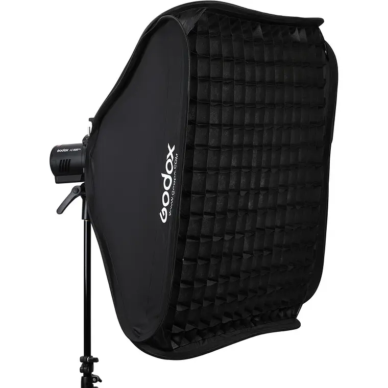 Softbox Godox 80x80cm con Grilla + Adaptador S2 para Flash 2