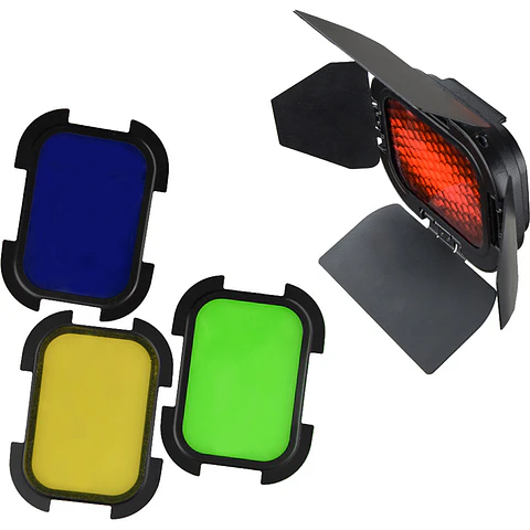 Kit de Barndoor Godox con 4 Geles de Colores - para AD200