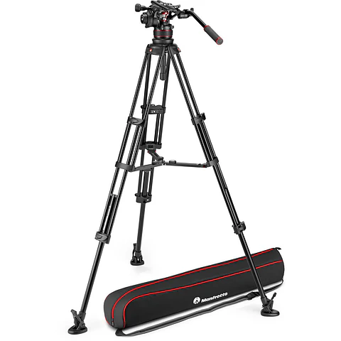 Trípode Manfrotto Nitrotech 612 con patas dobles de aluminio y esparcidor medio