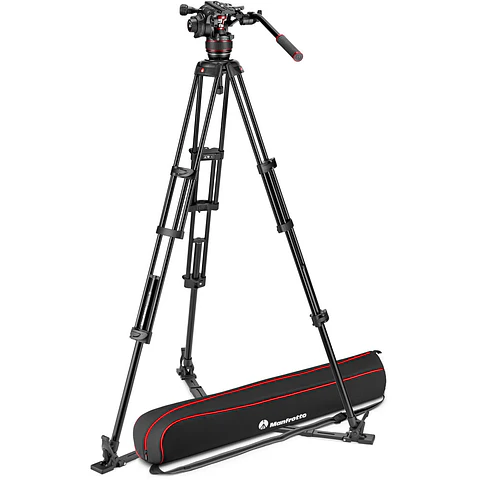 Trípode Manfrotto Nitrotech 608 con patas dobles de aluminio y esparcidor de suelo