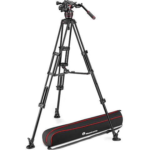 Trípode Manfrotto Nitrotech 608 con patas dobles de aluminio y esparcidor medio