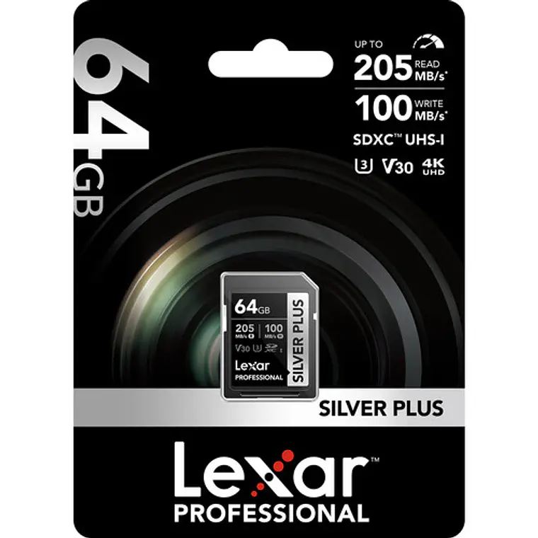 Memoria Lexar 64gb sdxc uhs-I v30 205/100mbs 4
