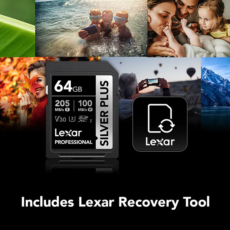 Memoria Lexar 64gb sdxc uhs-I v30 205/100mbs 9