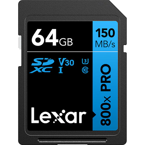 Memoria Lexar 64gb 800x PRO uhs- v30 150mbs