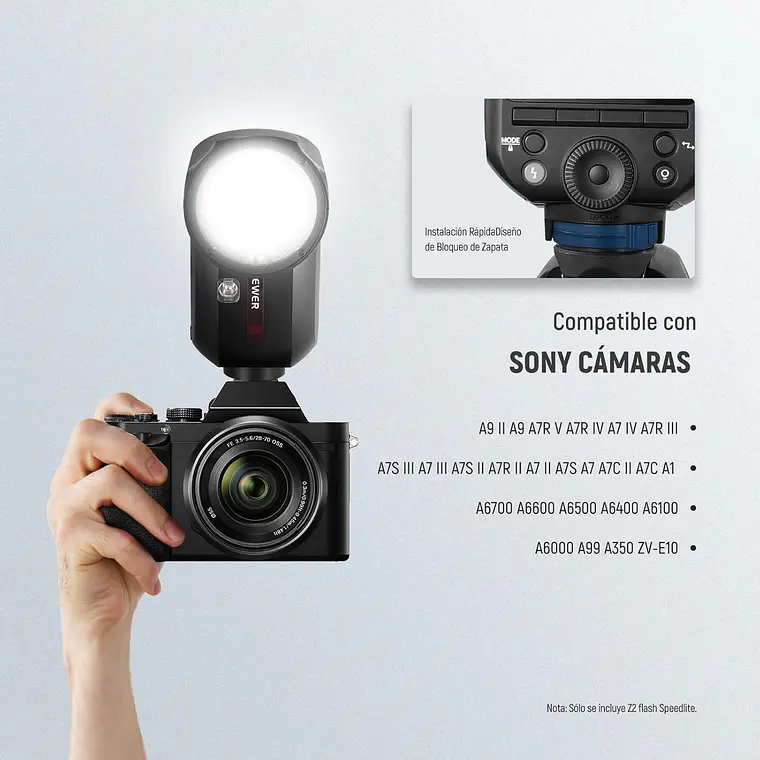 Flash Speedlite Neewer Z2-S TTL Cabeza Redonda Sony 2