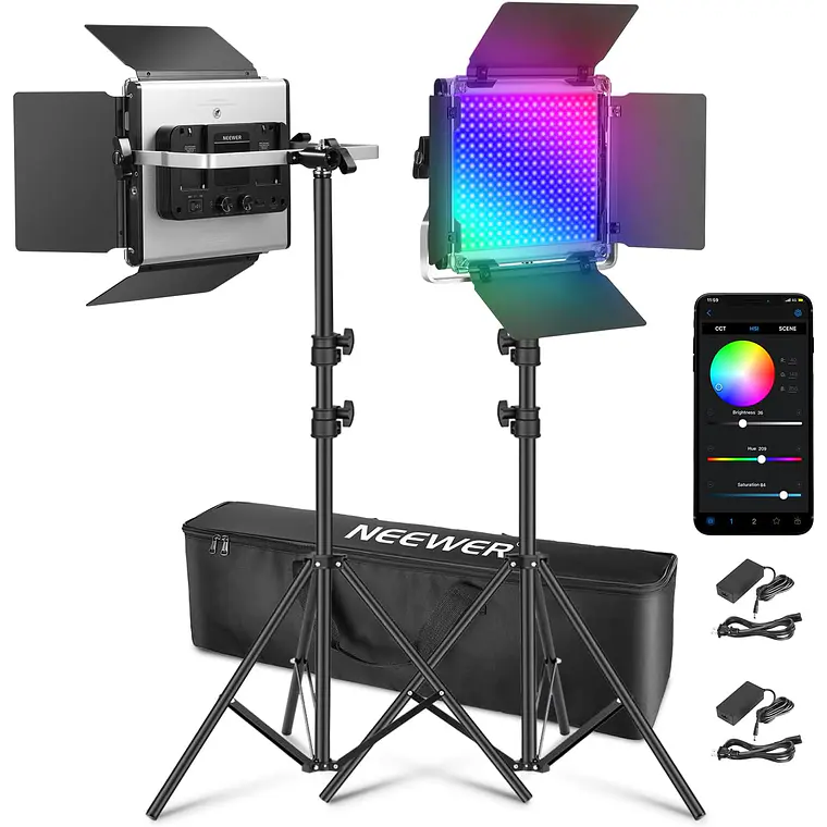 Kit LED Neewer 660 PRO II RGB con App y Soportes 1