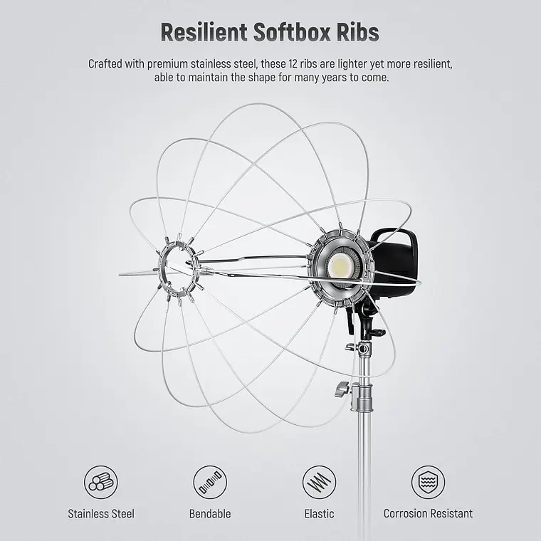 Softbox Linterna Neewer NS90L 90 cm Liberación Rápida 4