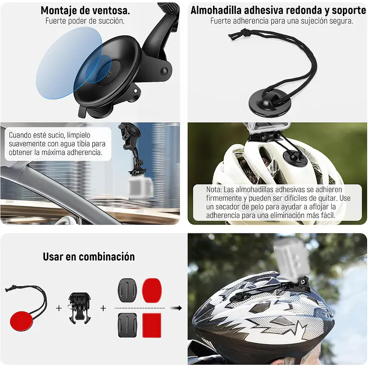 Kit Accesorios 50 en 1 Neewer para Cámaras de Acción 4