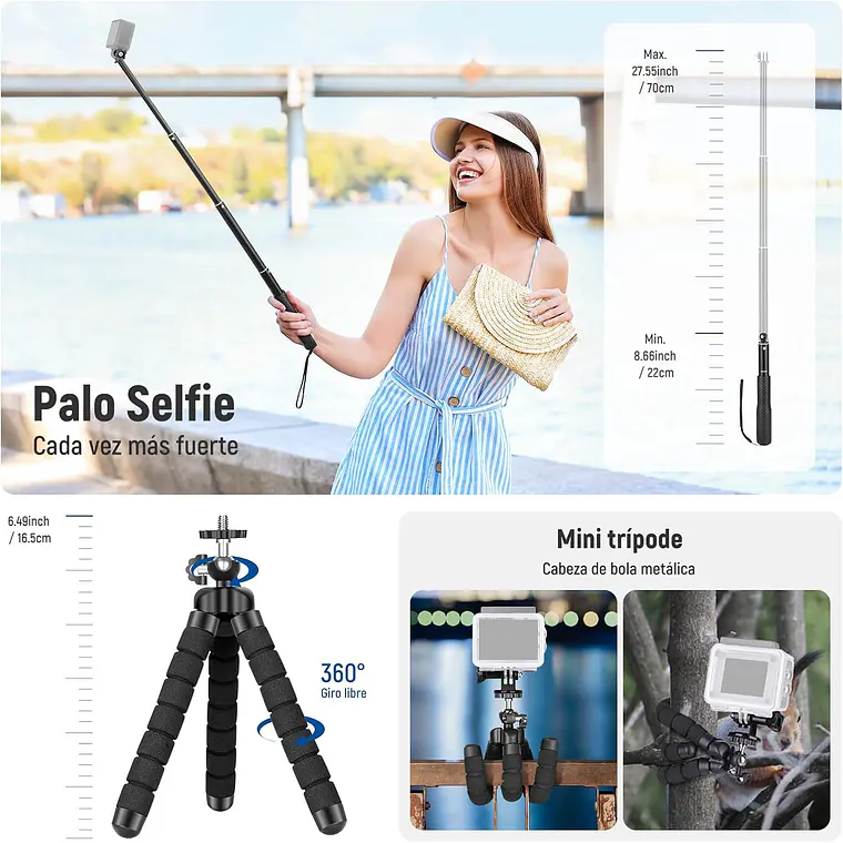 Kit Accesorios 50 en 1 Neewer para Cámaras de Acción 5