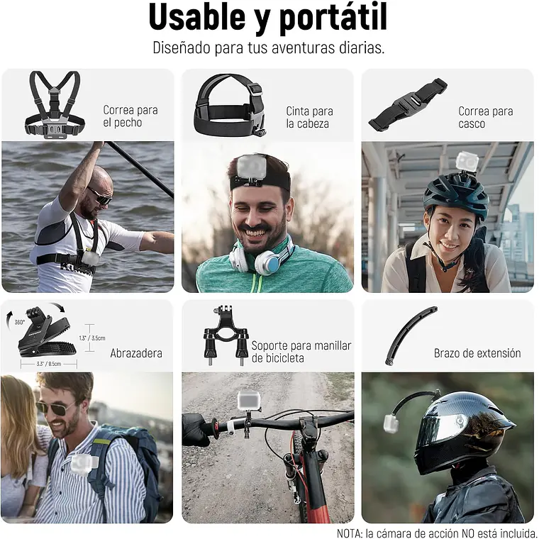 Kit Accesorios 50 en 1 Neewer para Cámaras de Acción 7