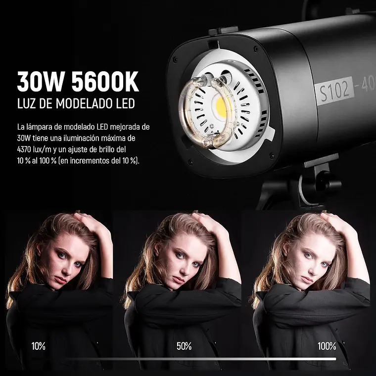 Flash Estudio Neewer S102-400W PRO con Trigger 2.4G 3