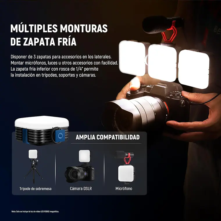 Luz de Video RGB Neewer RGB62 con Control por App 4