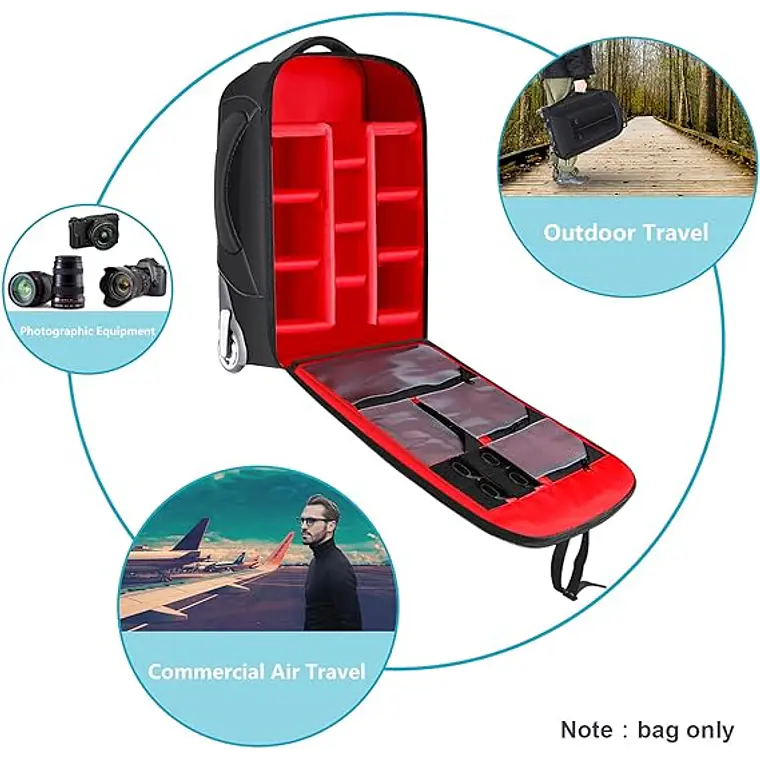 Mochila Trolley Convertible Neewer 2 en 1 para Cámara 6