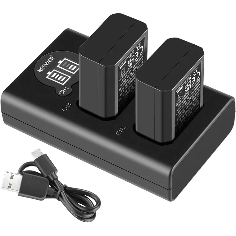 Kit Cargador Dual y Baterías Neewer NP-FW50 1100mAh Sony 1