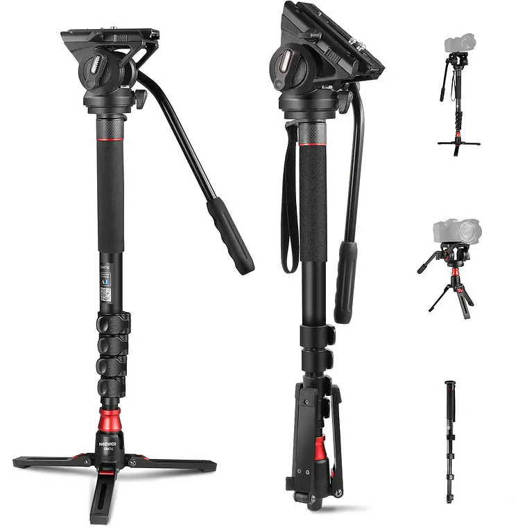 Monopié Neewer GM76 Profesional 179 cm con Cabezal Fluido 1