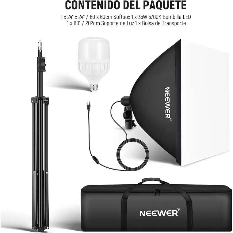 Kit Softbox LED Neewer NK300 5700K 4