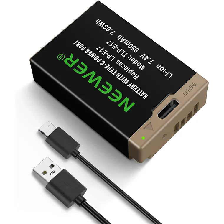 Batería USB-C Recargable Neewer LP-E17 7.4V 950mAh 1