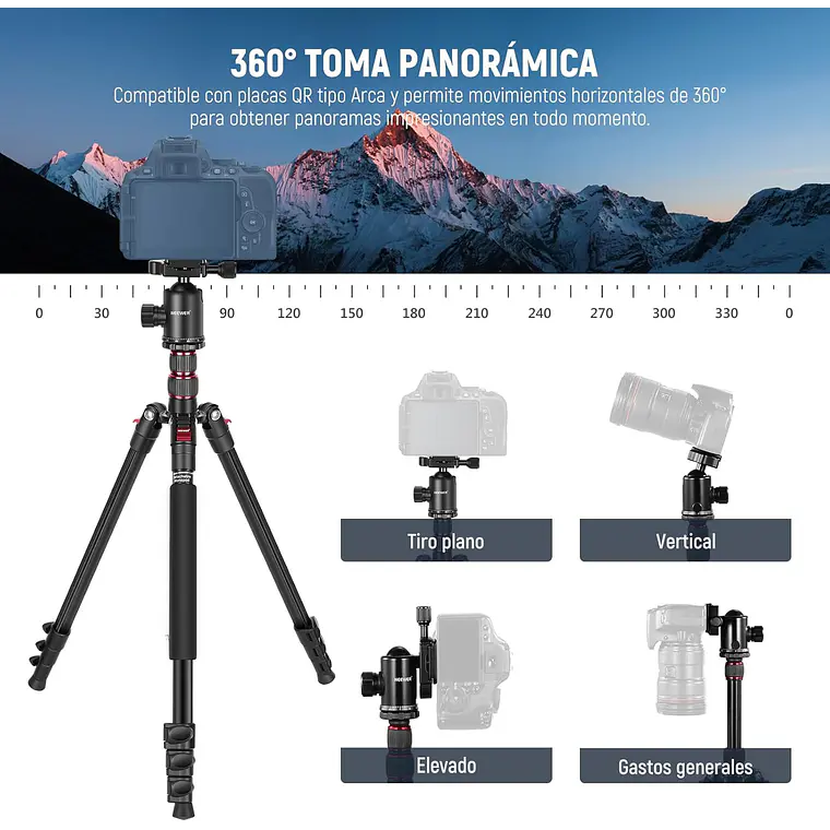 Trípode Monopie Neewer 195 cm con Soporte y Control Remoto 6