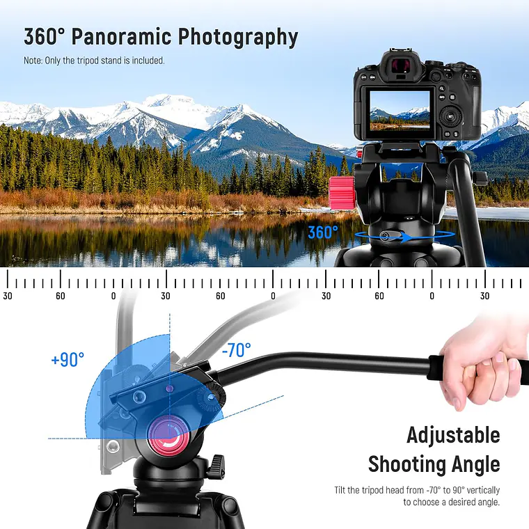 Trípode Video Neewer TP-M200 200 cm con Cabezal Fluido 2