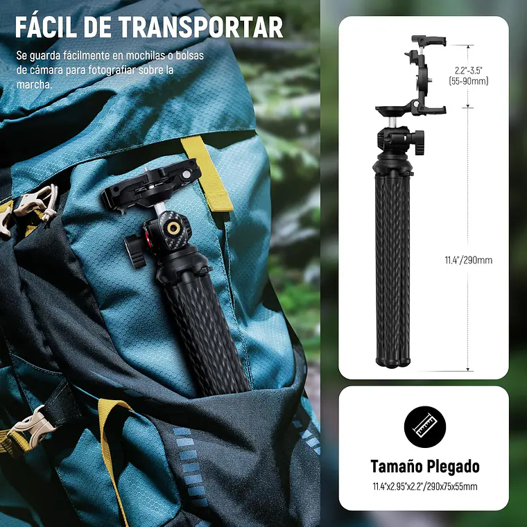 Trípode Flexible Neewer T34 con Cabezal Bola y Soporte Móvil 7