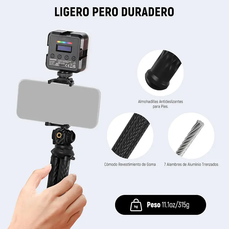 Trípode Flexible Neewer T34 con Cabezal Bola y Soporte Móvil 5