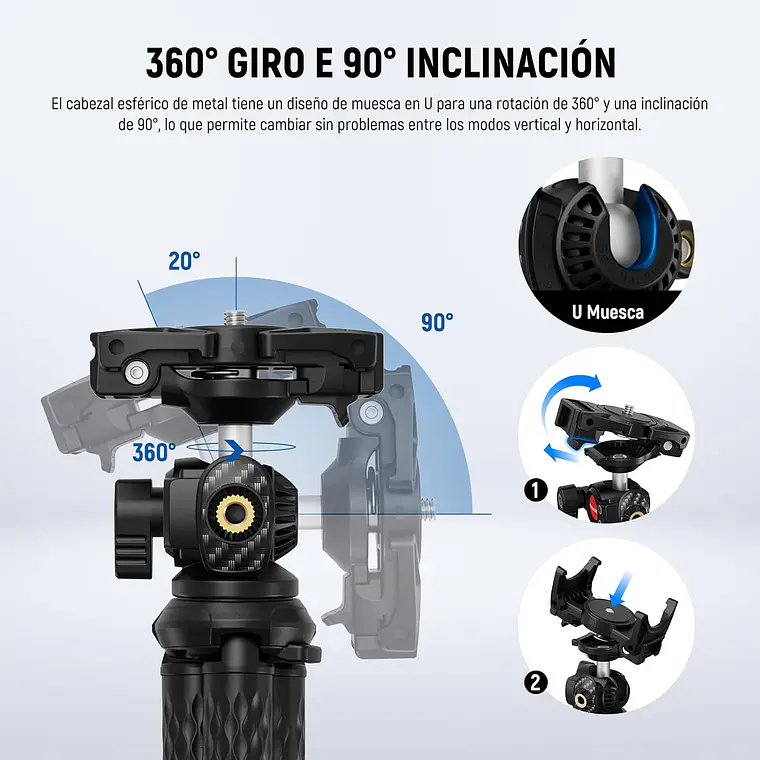 Trípode Flexible Neewer T34 con Cabezal Bola y Soporte Móvil 6