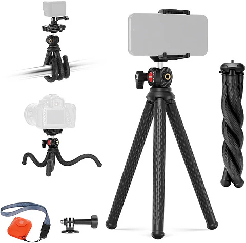 Trípode Flexible Neewer T34 con Cabezal Bola y Soporte Móvil