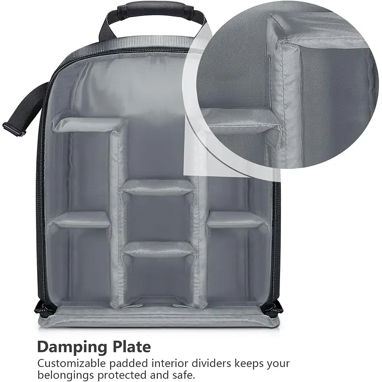 Mochila Neewer para Cámara 11L Negra con Interior Gris 4