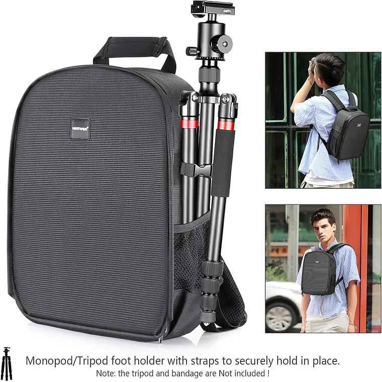 Mochila Neewer para Cámara 11L Negra con Interior Gris 3