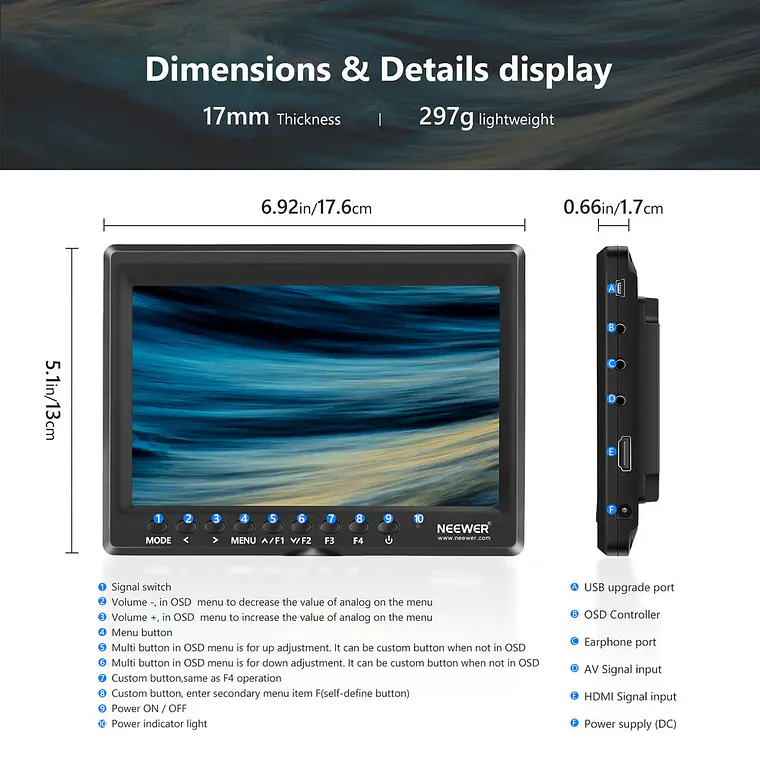 Monitor Neewer F100 7