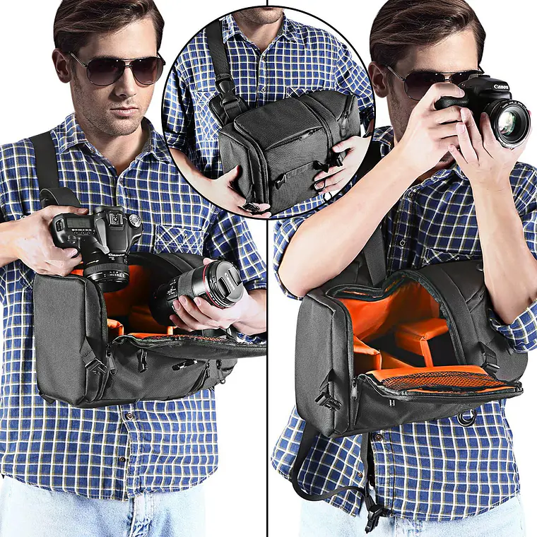 Mochila Bandolera para Cámara Neewer (Negra)​ 9