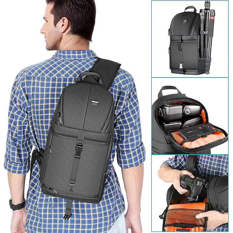 Mochila Bandolera para Cámara Neewer (Negra)​ 8