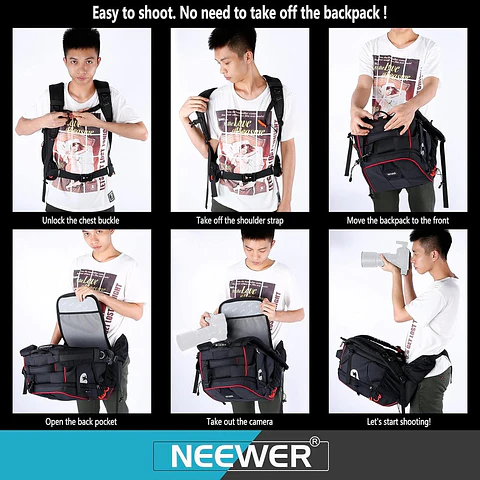 Mochila Neewer 30L Negra para Cámara y Dron
