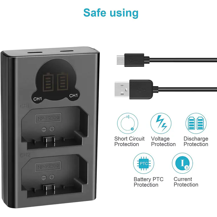 Cargador Dual USB Neewer para Baterías NP-FZ100​ 4
